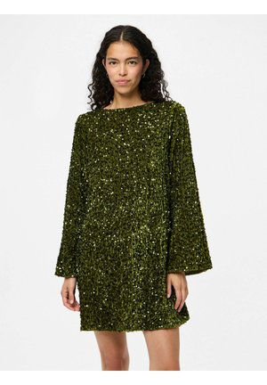 PCKAM DEEP BACK BOW DRESS - Cocktailklänning - khaki