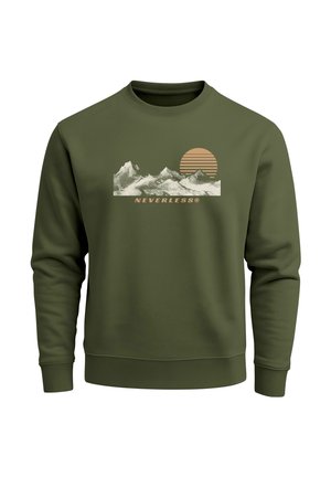 FRONTPRINT BERGMOTIV - Sweatshirt - oliv