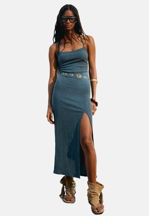 Bershka STRAPPY RUSTIC - Rochie maxi - dark green