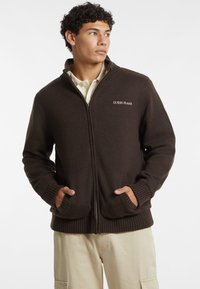LS ZIPPED  - Cardigan - braun