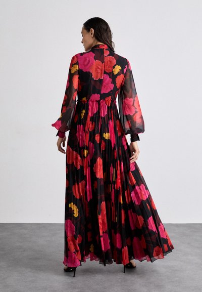 Erdem LONG SLEEVE GOWN WITH PLEATED SKIRT - Gallakjole - black