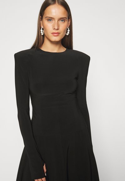 Norma Kamali SHOULDER PAD LONG SLEEVE CREW - Μπλούζα με μακριά μανίκια - black