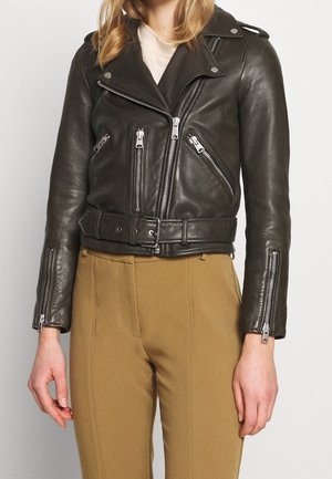 Veste en cuir - dark green