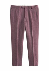 Next SLIM FIT LINEN BLEND - Housut - pink