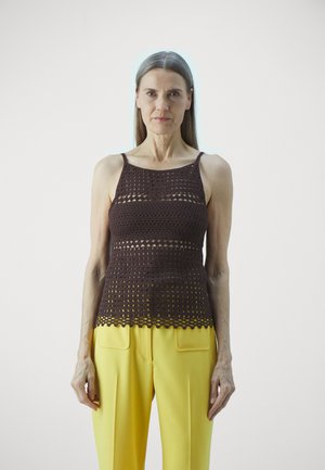 TOP CROCHET - Top - marron