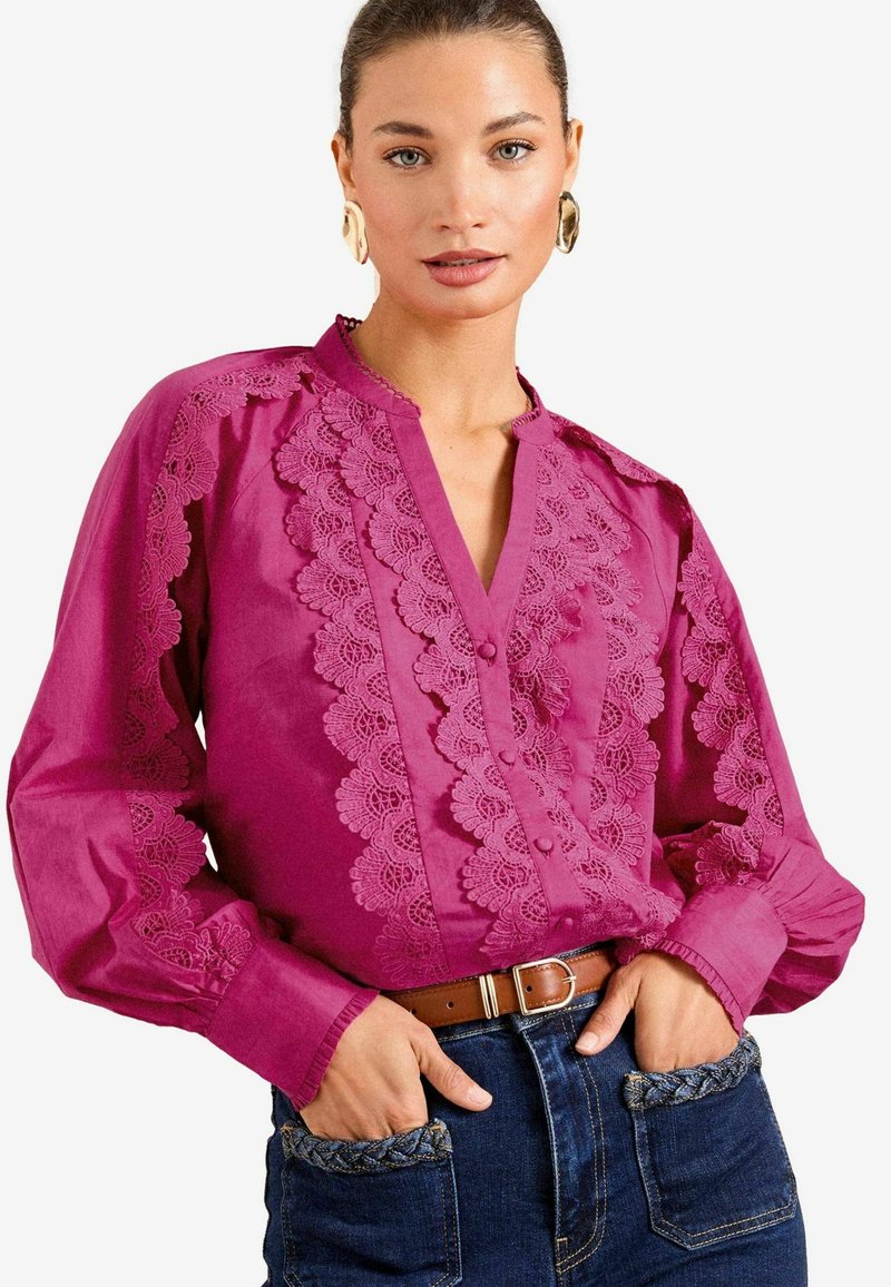 Love & Roses REGULAR FIT - DETAIL BUTTON THROUGH LONG SLEEVE  - Košilová halenka  - pink