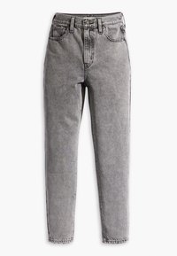 Šedé džíny z denimu s rovnou nohavicí, vysokým pasem a pěti kapsami. Obsahují zapínání na knoflík a tonální prošívání.