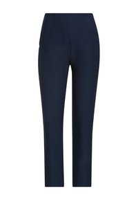 Μπλε ναυτικό παντελόνι μέχρι τον αστράγαλο από απαλό ύφασμα με κομψό σχεδιασμό, που διαθέτει δύο μπροστινές τσέπες και κλασική μέση.