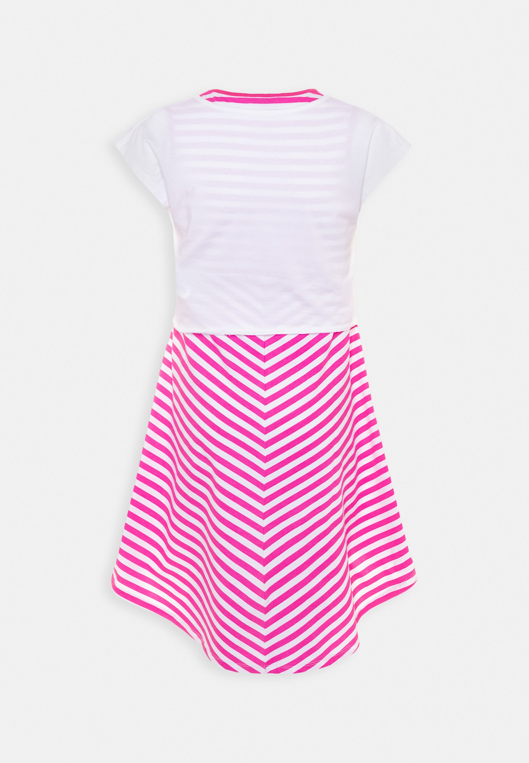 pink and white dress