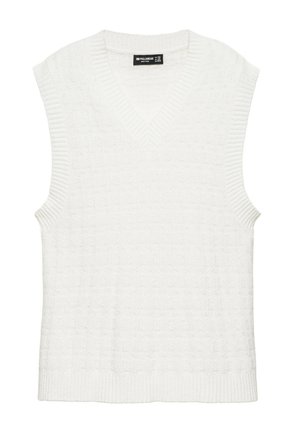 PULL&BEAR, BOUCLÉ KNIT - VEST - Débardeur - white
