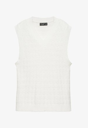 PULL&BEAR, BOUCLÉ KNIT - VEST - Débardeur - white