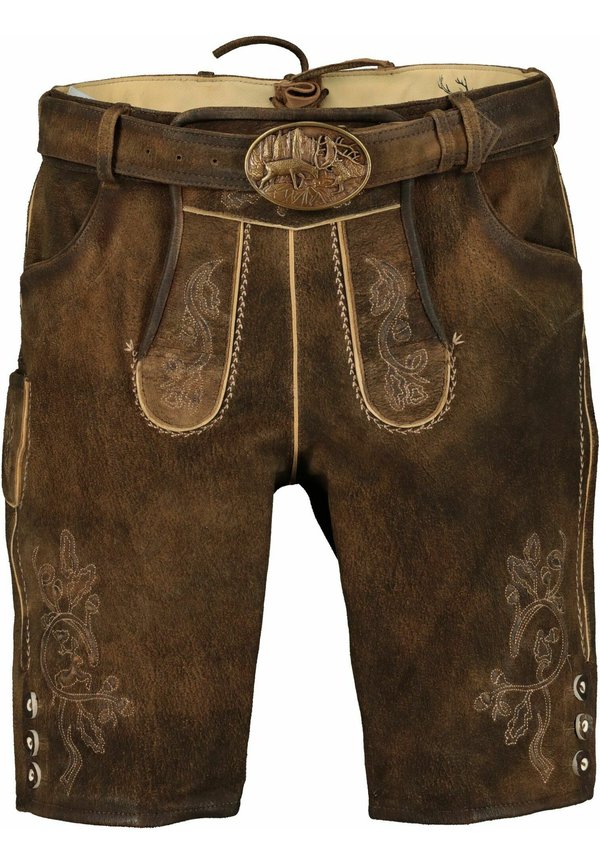 TRACHTEN INKL GÜRTEL MICH-HAV - Shorts - tabak/st 238 holz