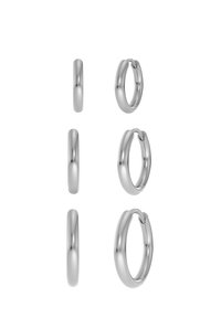 3-PACK TRIPLE PAIR HOOPS - Korvakorut - steel