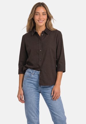 Street One 3/4 ARM HEMDBLUSE MIT CORDMIX - Chemisier - black coffee