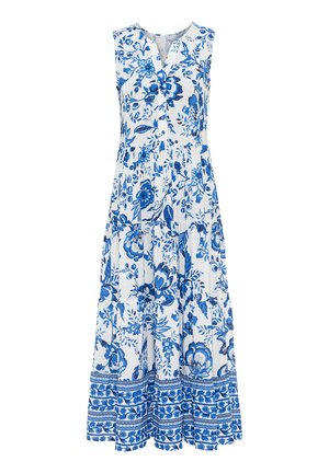 Maxi-jurk - blau creme bedruckt