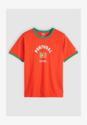 Levi's®, FOOTBALL RINGER - T-shirt imprimé - orange