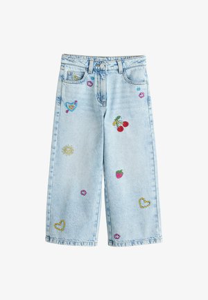 Next, REGULAR FIT - EMBROIDERED WIDE LEG - Džínsy voľného strihu - light blue denim
