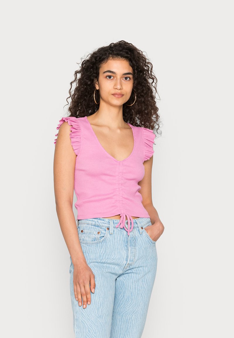 Pieces PCTEGAN CROP TIE - T-shirt básica - cyclamen