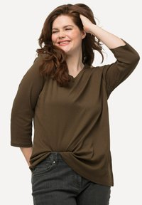 Ulla Popken GROSSE GRÖSSEN - Top s dlouhým rukávem - dark brown