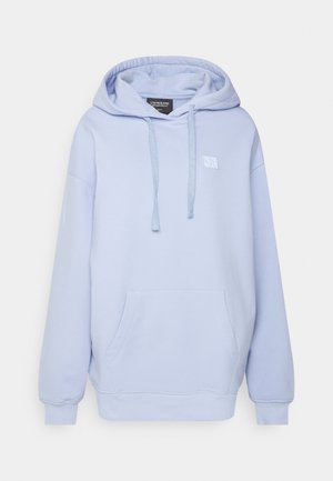 Felpa leggera blu realizzata in misto cotone, con tasca frontale, cappuccio con cordino, polsini a coste e un piccolo logo ricamato.