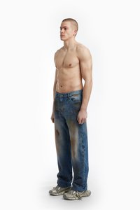 FAVELA CUTLINE UNISEX - Løst sittende jeans - blue dirt washed