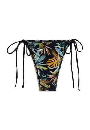 FOLIAGE TROPICAL CON CHIUSURA A LACCETTI - Bikinialaosa - nero
