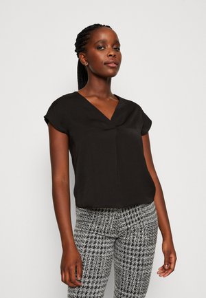 ONLY ONLAVA S/S V-NECK - Μπλούζα - black