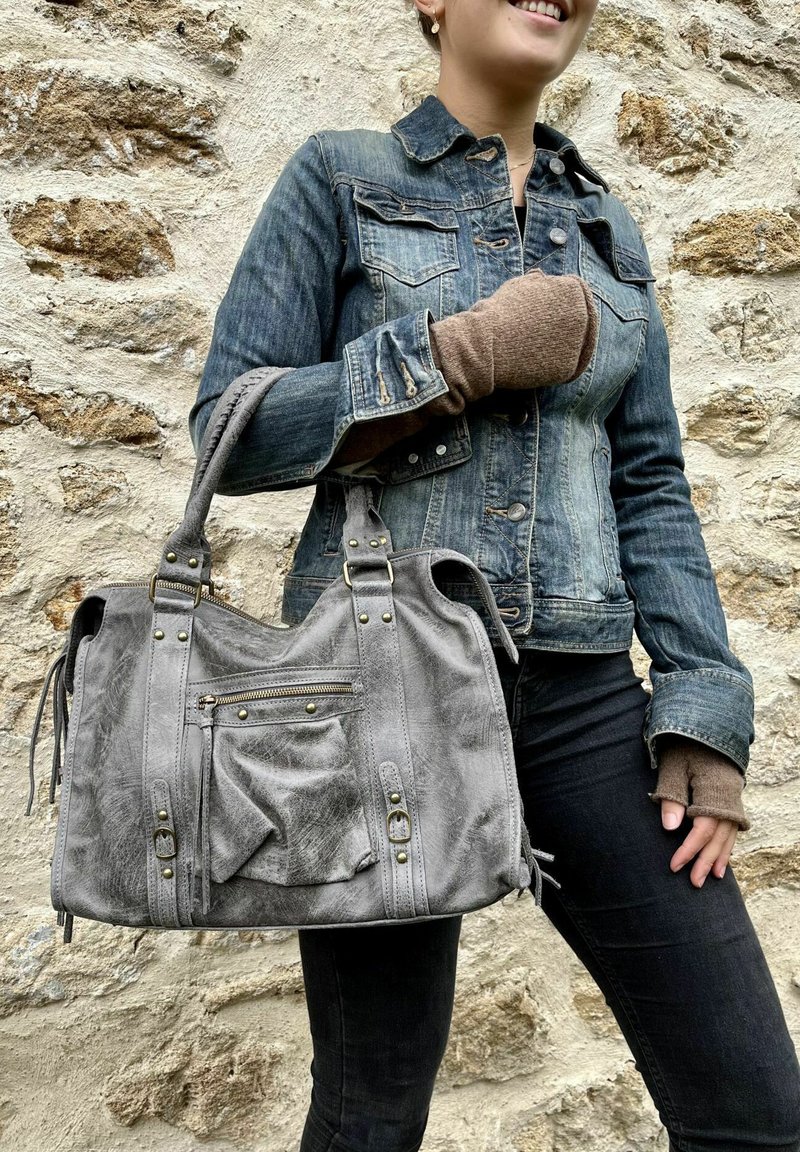 OH MY BAG À EN ITALIEN EFFET SANDSTORM - Sac à main - gris foncé