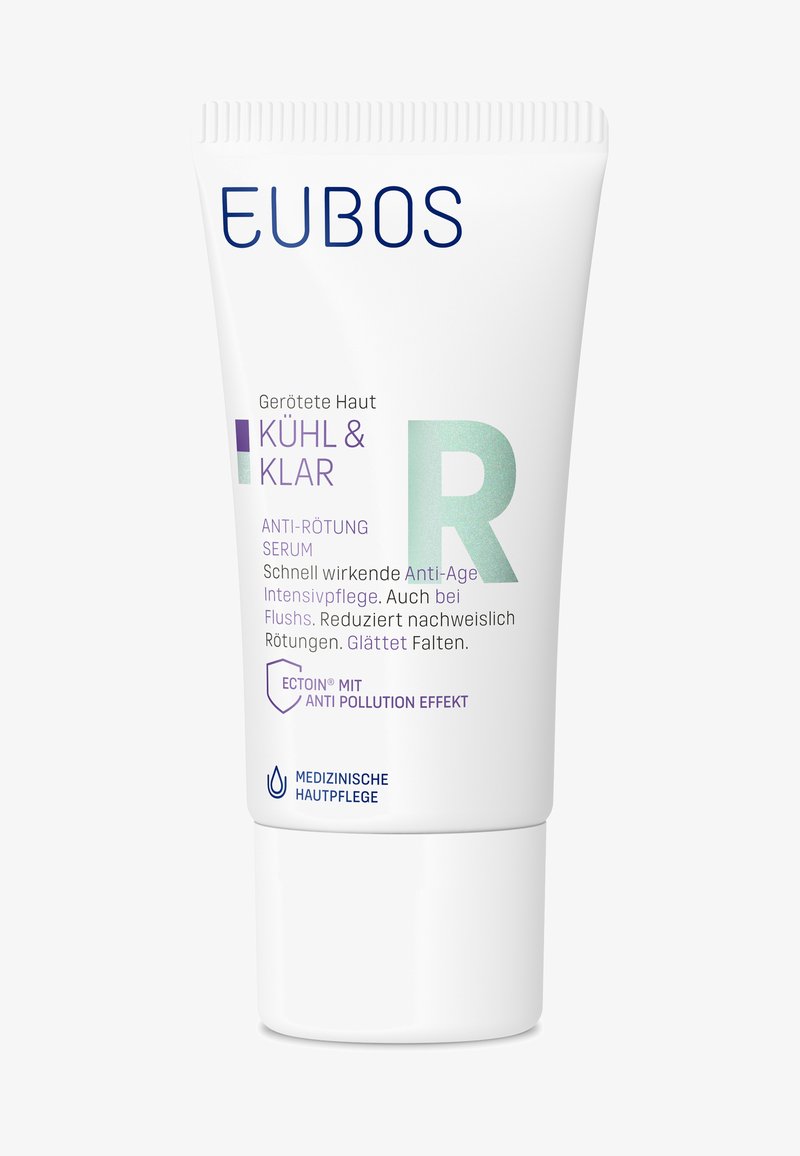 EUBOS kühlendes und klärendes Anti-Röte-Serum für irritierte Haut mit Anti-Aging- und Anti-Pollution-Effekt, reduziert Rötungen, glättet Falten, medizinische Hautpflege.