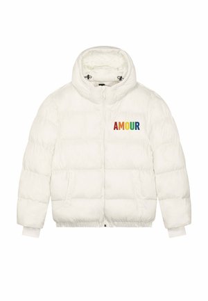 AMOUR EMBROIDERY UNISEX PUFFER  - Giacca invernale - off-white