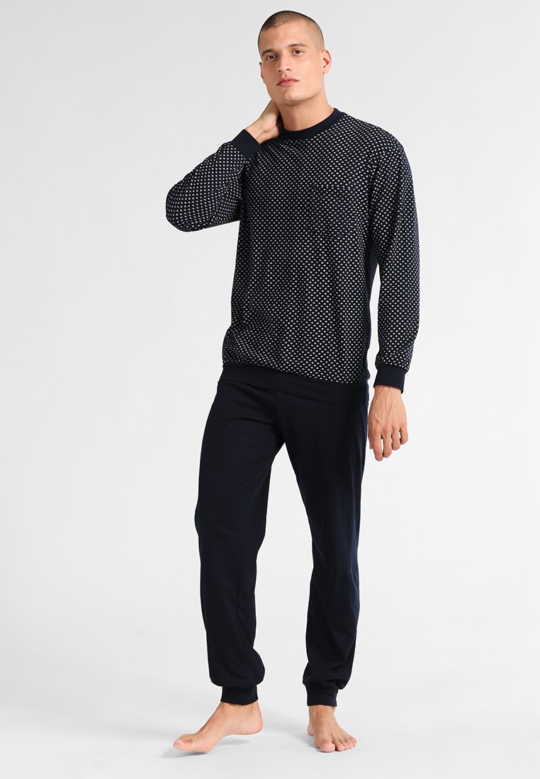 Herren Pyjamas | Schiesser LANG Nachtwäsche Set dunkelblau - BX03100 Herren Pyjamas | Schiesser LANG Nachtwäsche Set dunkelblau - BX03100