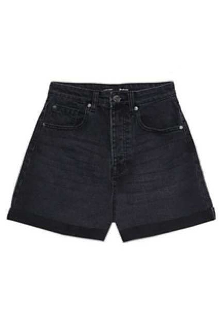 Stradivarius MOM-FIT - Shorts di jeans - black denim/nero denim - Zalando.it