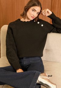 Love & Roses COSY STITCH DETAIL - Stickad tröja - black