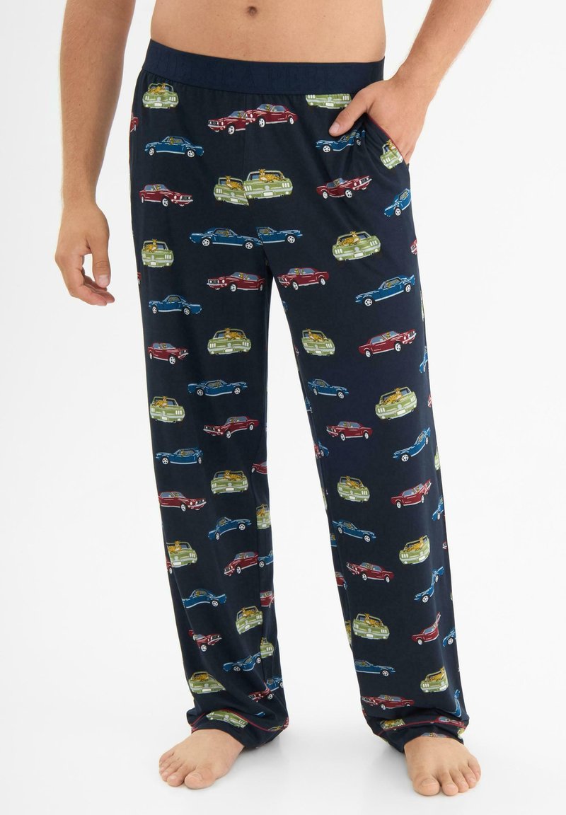 Chelsea Peers LEOPARDS IN CARS LONG  - Pyjamahousut/-shortsit - dark blue