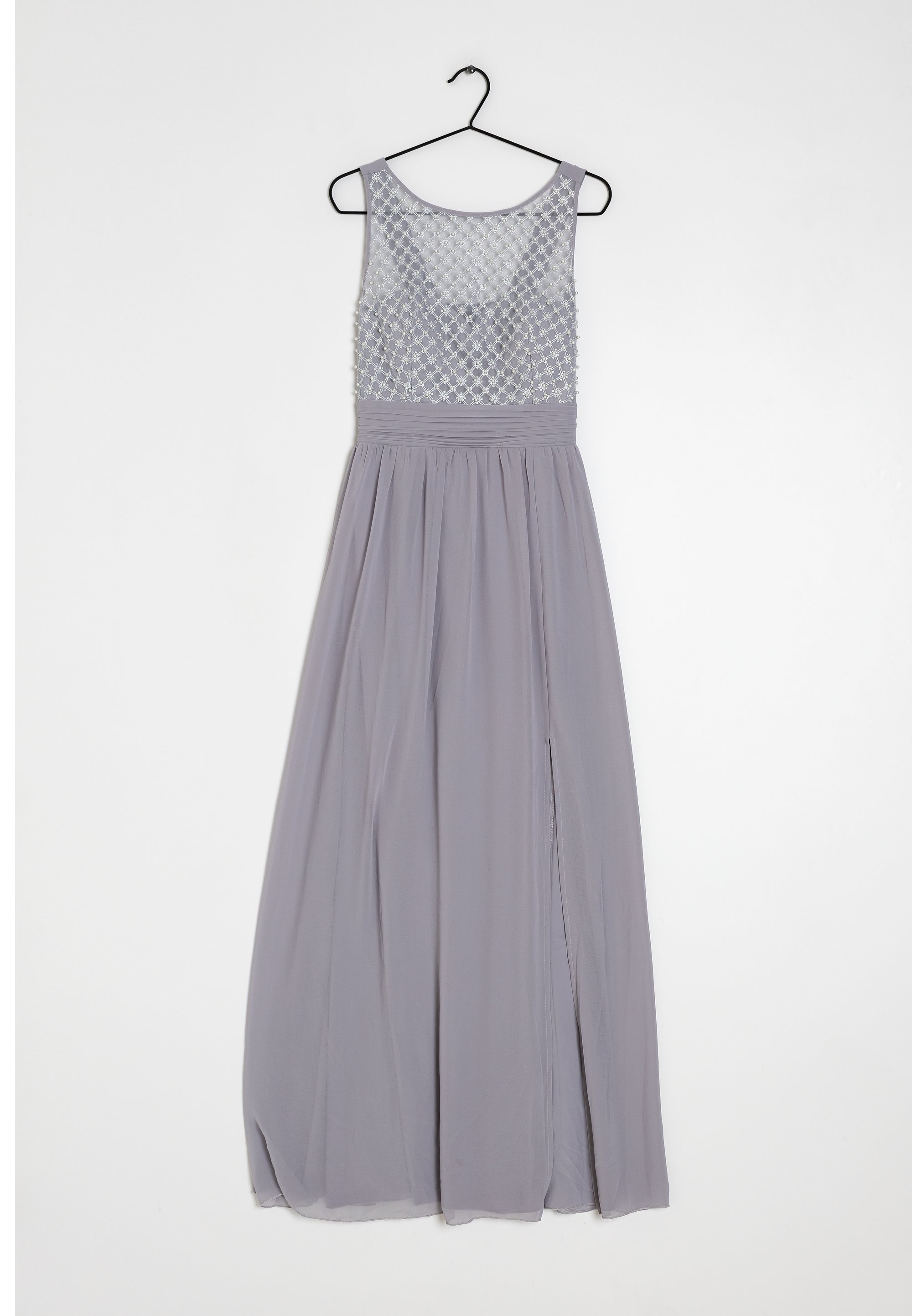 little mistress grey bridesmaid dress Rent Little Mistress Sofie Dusty Blue Pearl Mesh Maxi Dress main image 1
