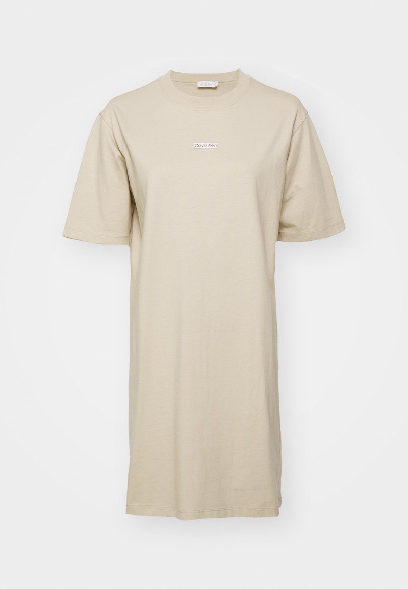 Calvin Klein Jeans PLACED TEE DRESS - Jersey dress - white pepper/beige -  Zalando.co.uk