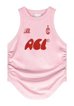 Rosa ermeløs tanktopp med rød "ACL"-logo, teksten "another" og et ovalt emblem som viser "ACL" og "2023" med en stjerne over.