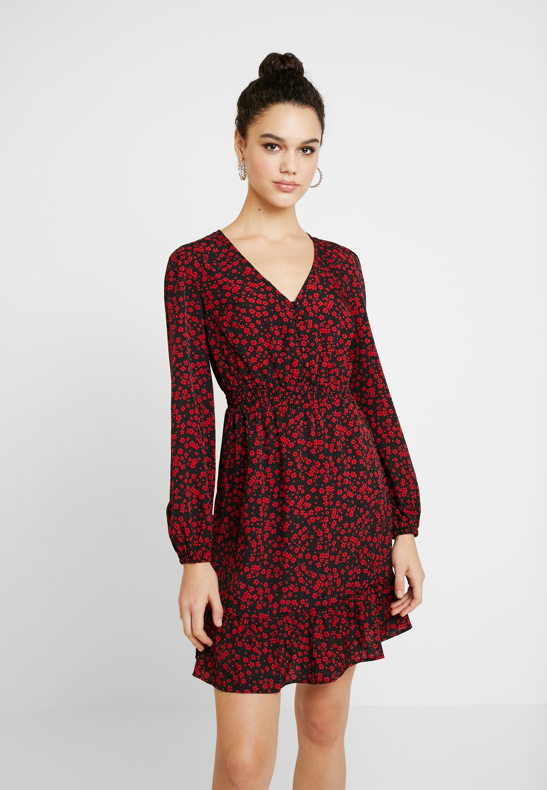 new look red and black dress