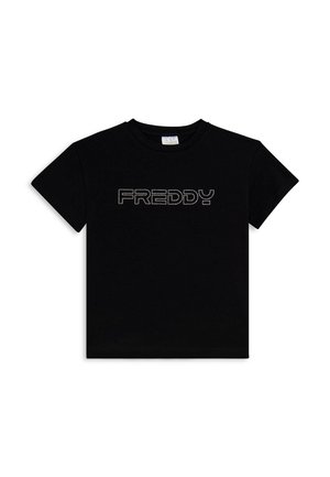 CON LOGO  IN STRASS - Camiseta estampada - black