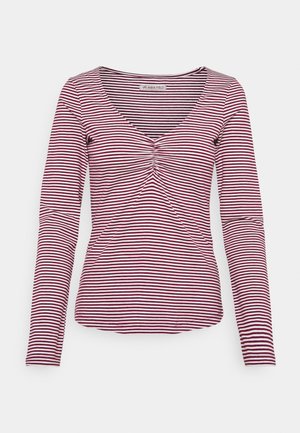 Topper langermet - dark red/white