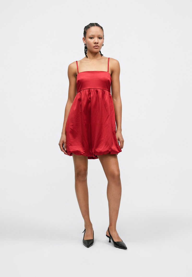 knee length dresses for ladies Midi Wedding-Guest Dress with Shoulder Ties– PromGirl main image 1