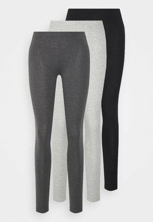 3 Pack - Leggings - Trousers - black /mottled dark grey/mottled light grey