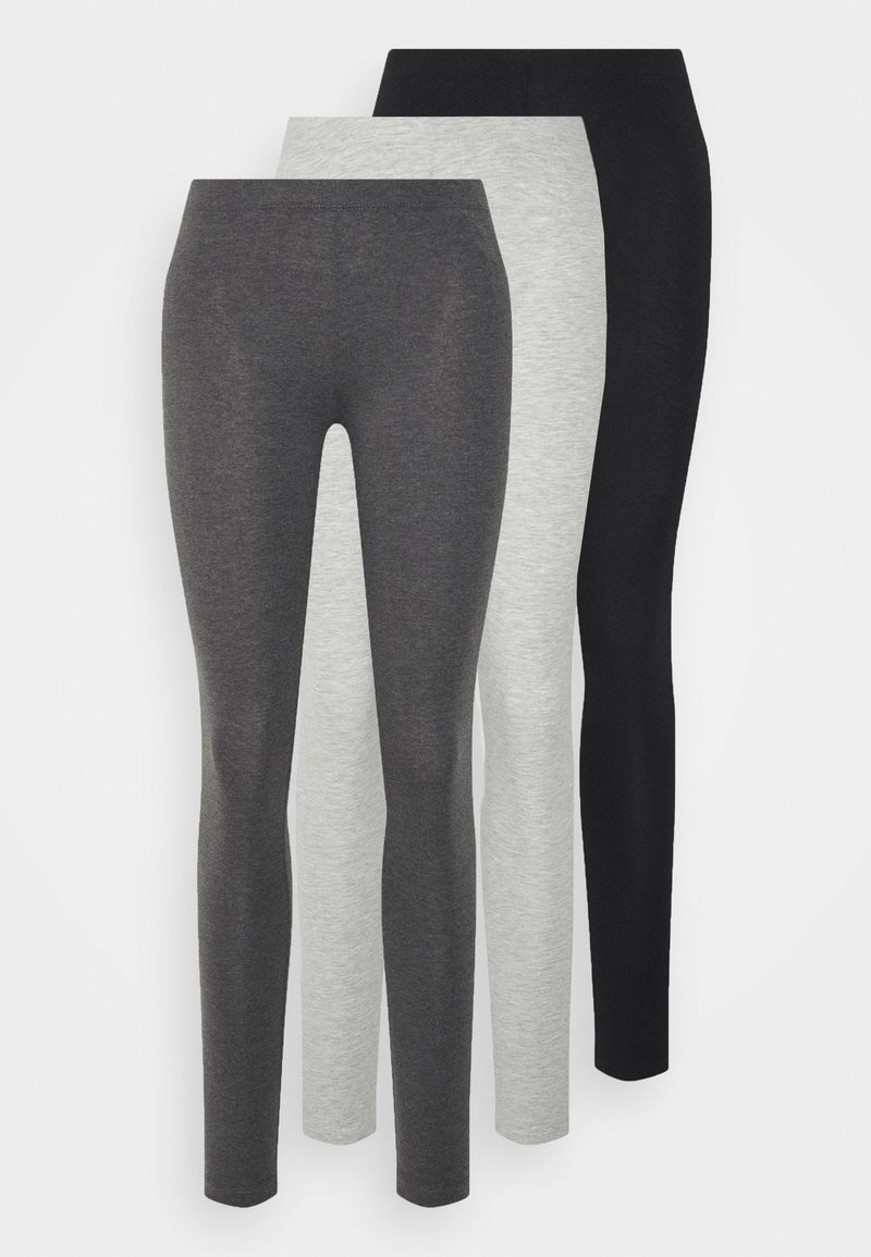 Even&Odd 3 PACK Legging black /mottled dark grey/mottled light grey