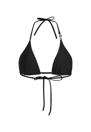 KARL LAGERFELD, KARL LAGERFELD SWIMWEAR TOP RHINESTONE TRIANGLE - Haut de bikini - black