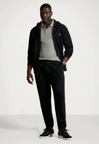 Polo Ralph Lauren Big & Tall DOUBLE KNIT FULL ZIP HOODIE - Športna jopa s kapuco na zadrgo - black