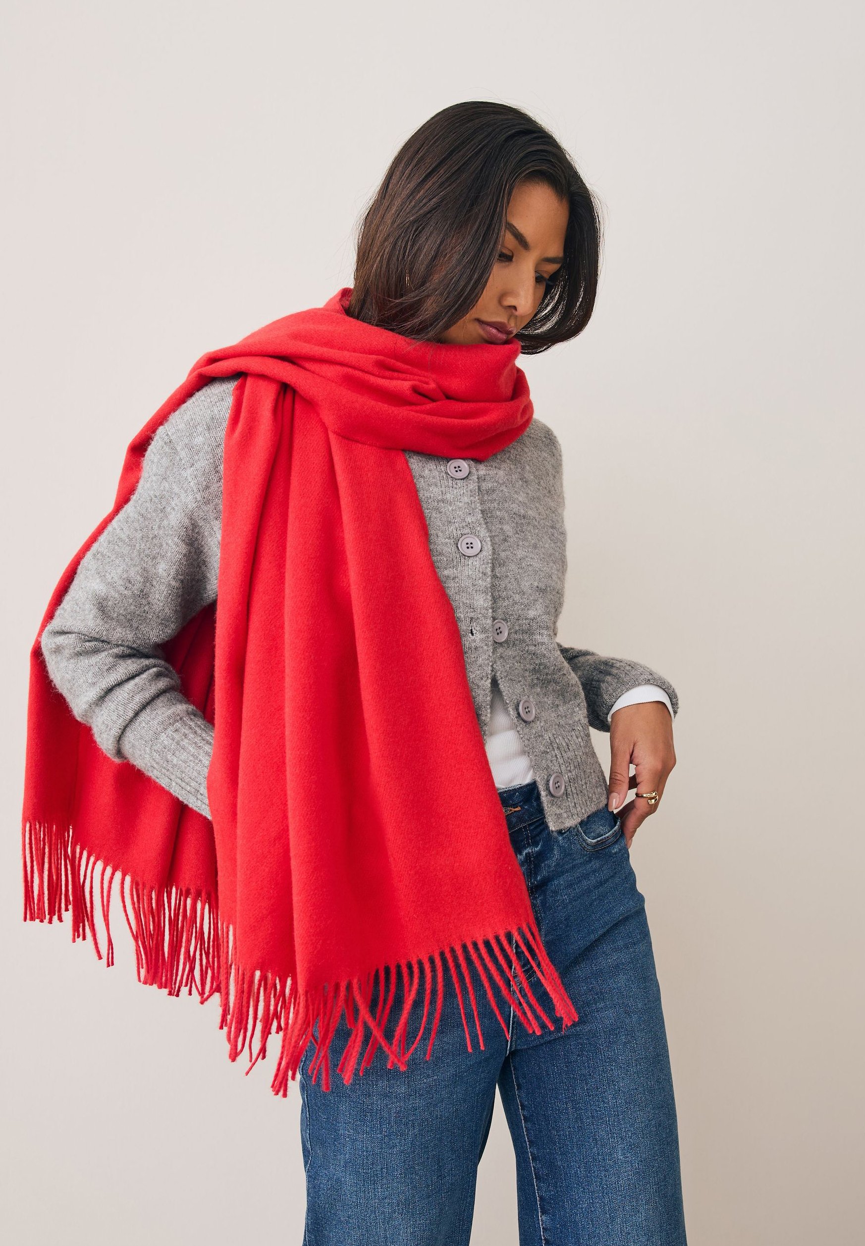 Knitted Scarf Red Scarf Next Next MIDWEIGHT Scarf Red Zalando