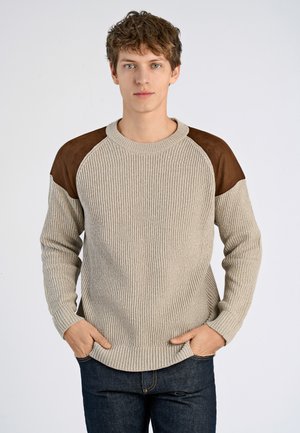 SHOULDER PATCH - Maglione - lt sand mix