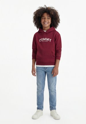 Tommy Hilfiger LOGO PRINT FLEECE HOODY - Φούτερ με κουκούλα - rich cherry
