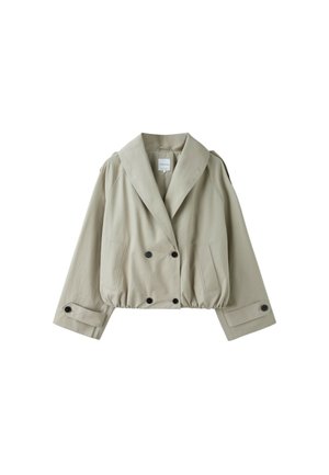 Stradivarius, CROPPED SHAWL NECK TRENCH COAT - Veste légère - stone