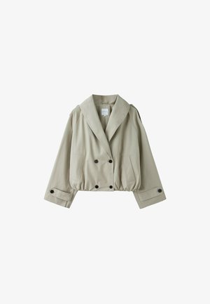 Stradivarius, CROPPED SHAWL NECK TRENCH COAT - Veste légère - stone